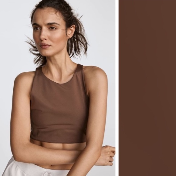 NWT. Massimo Dutti Brown Crop Top. Size S. - Picture 1 of 11
